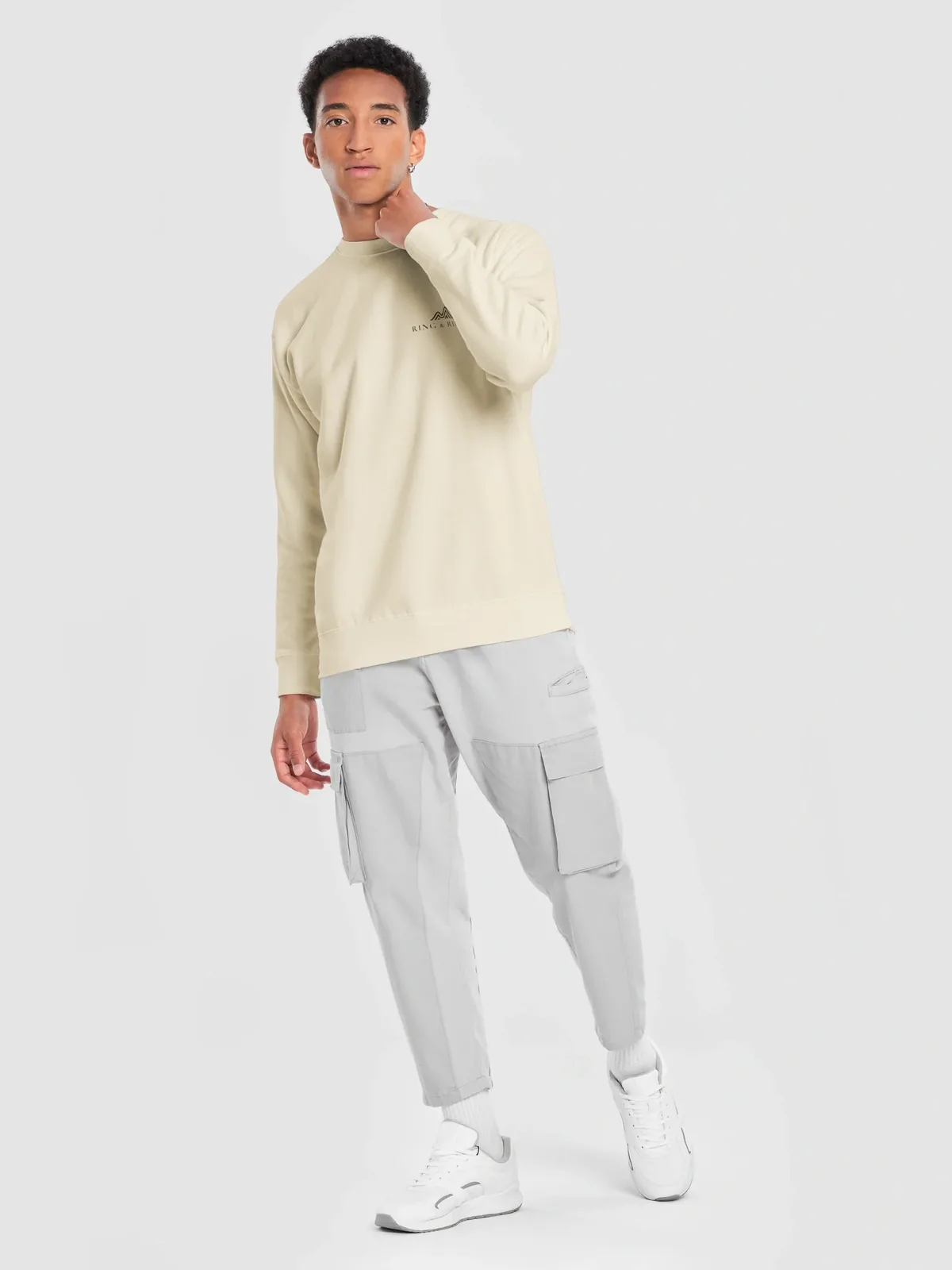 Canoe Sunset Crewneck in Bone.