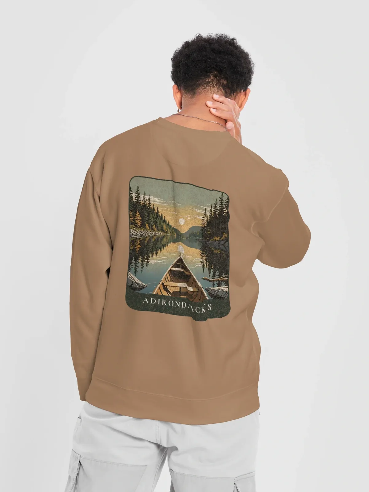 Canoe Sunset Crewneck in Latte.