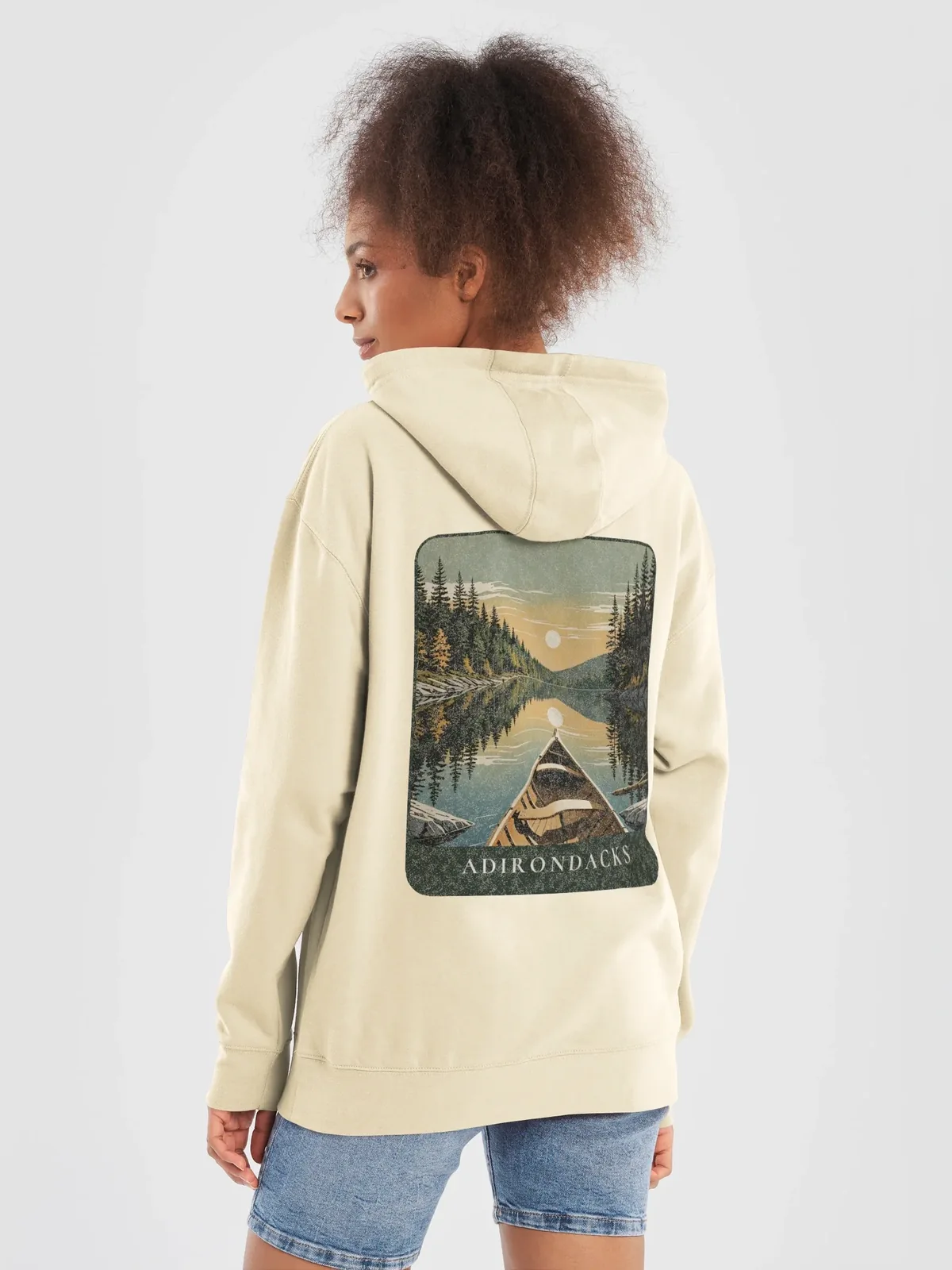 Canoe Sunset Hoodie in Bone.