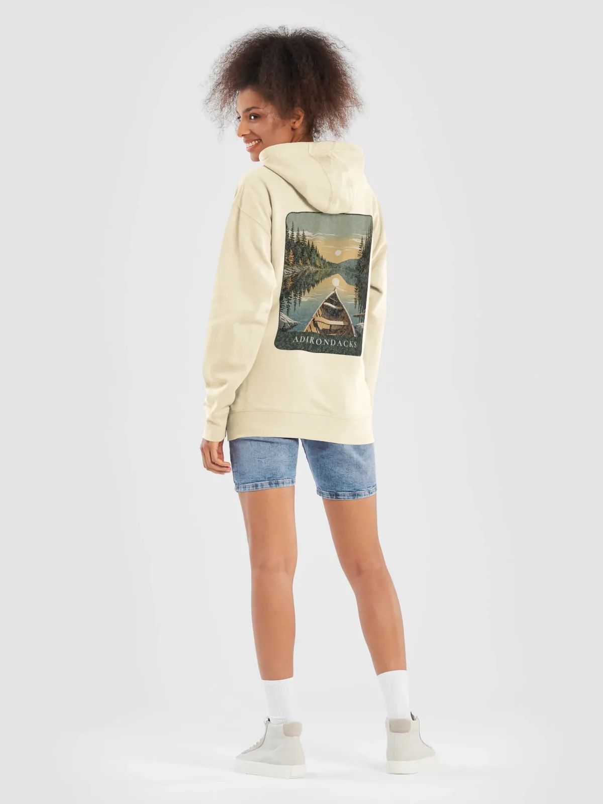 Canoe Sunset Hoodie in Bone.