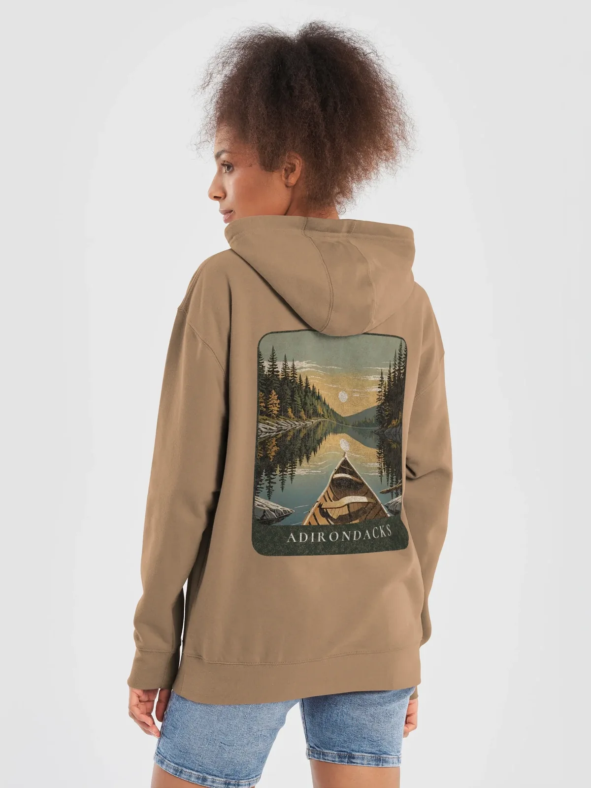 Canoe Sunset Hoodie in Latte.