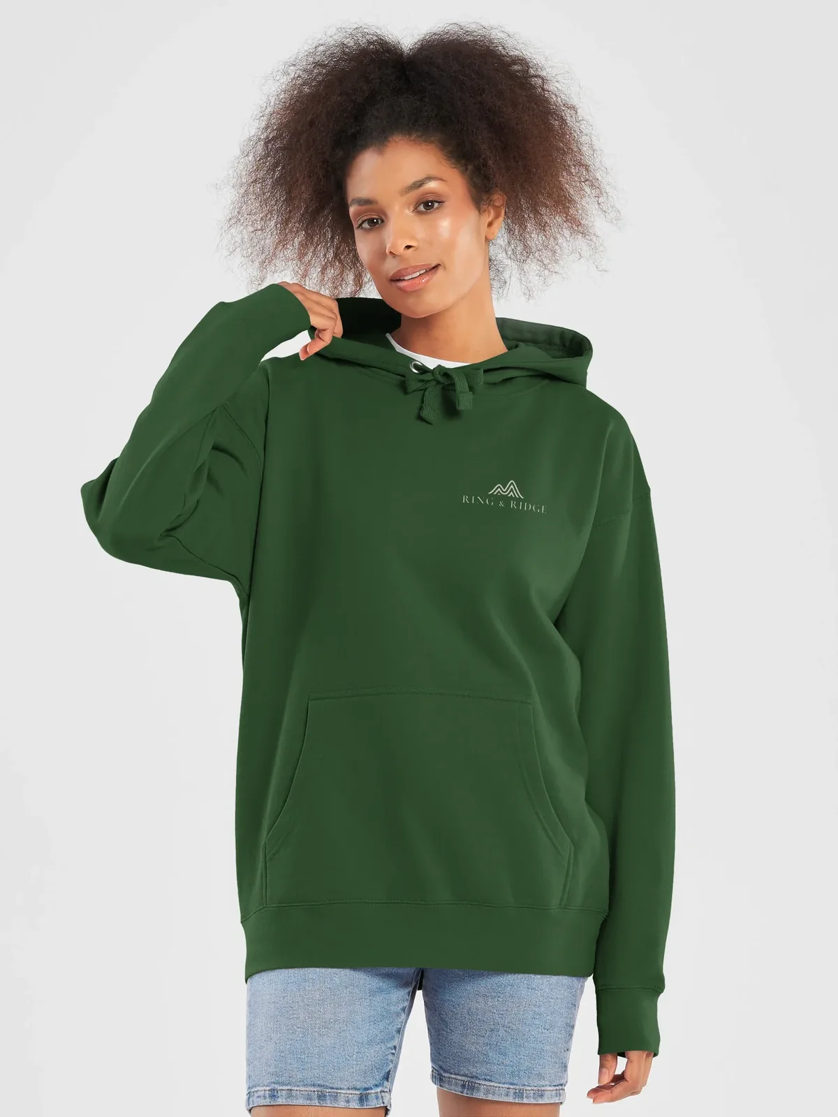 Canoe Sunset Hoodie in Forest Green.
