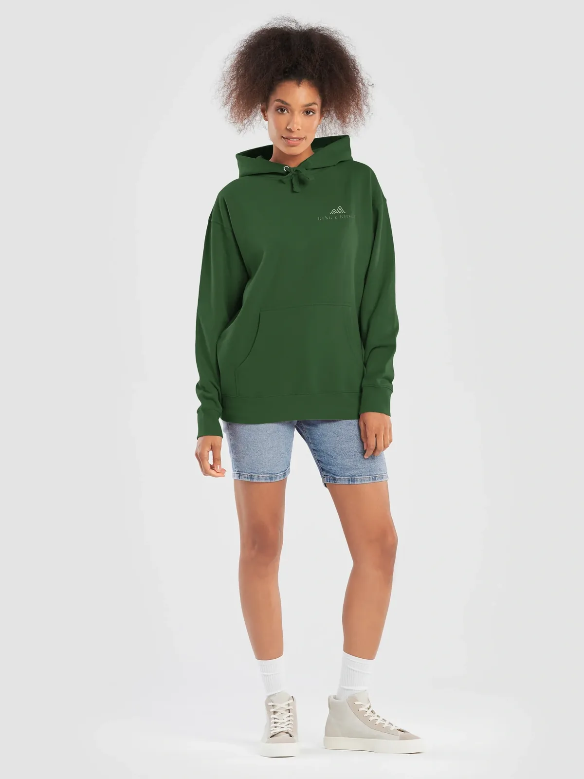 Canoe Sunset Hoodie in Forest Green.