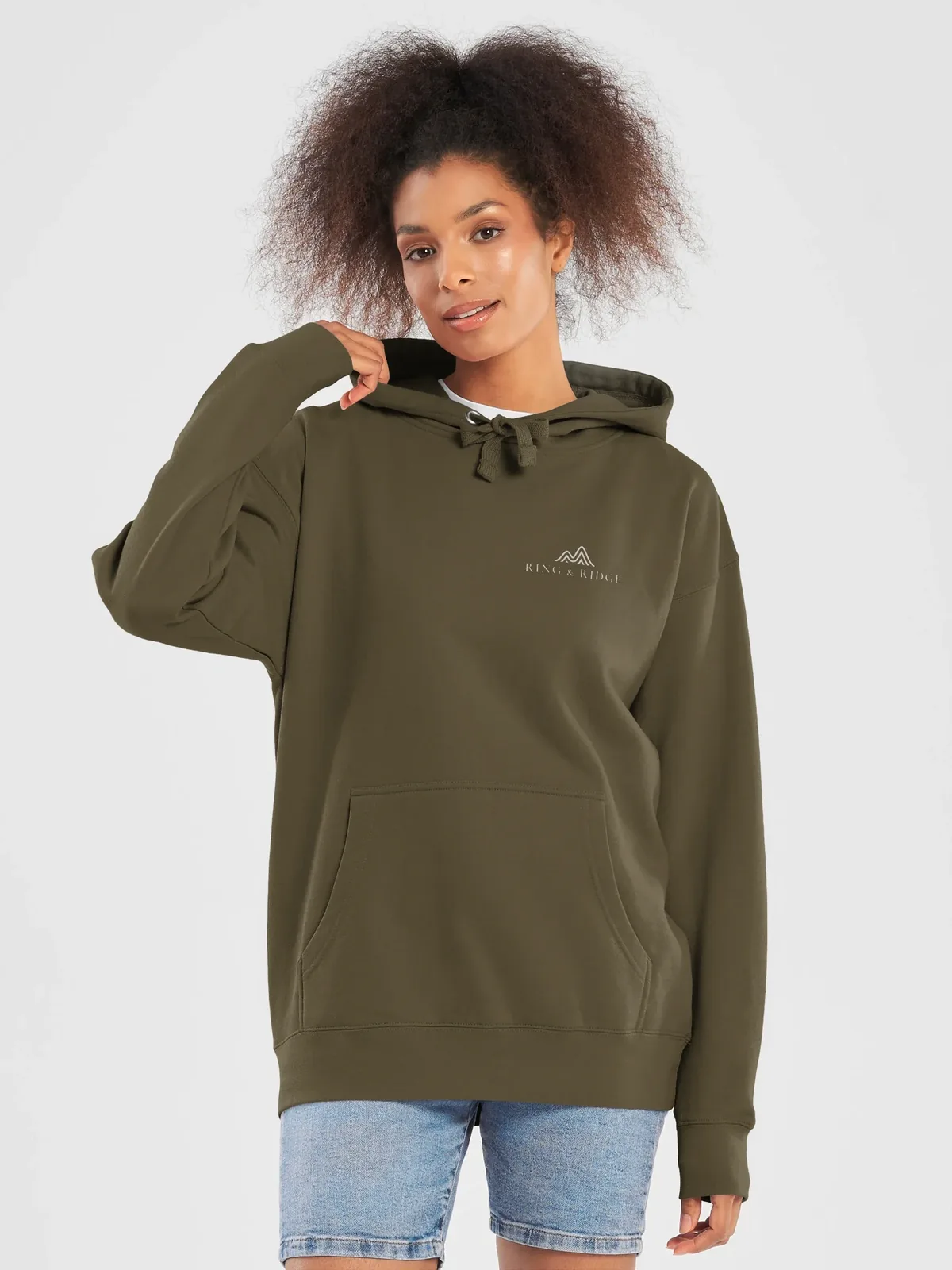 Canoe Sunset Hoodie in Military Green.