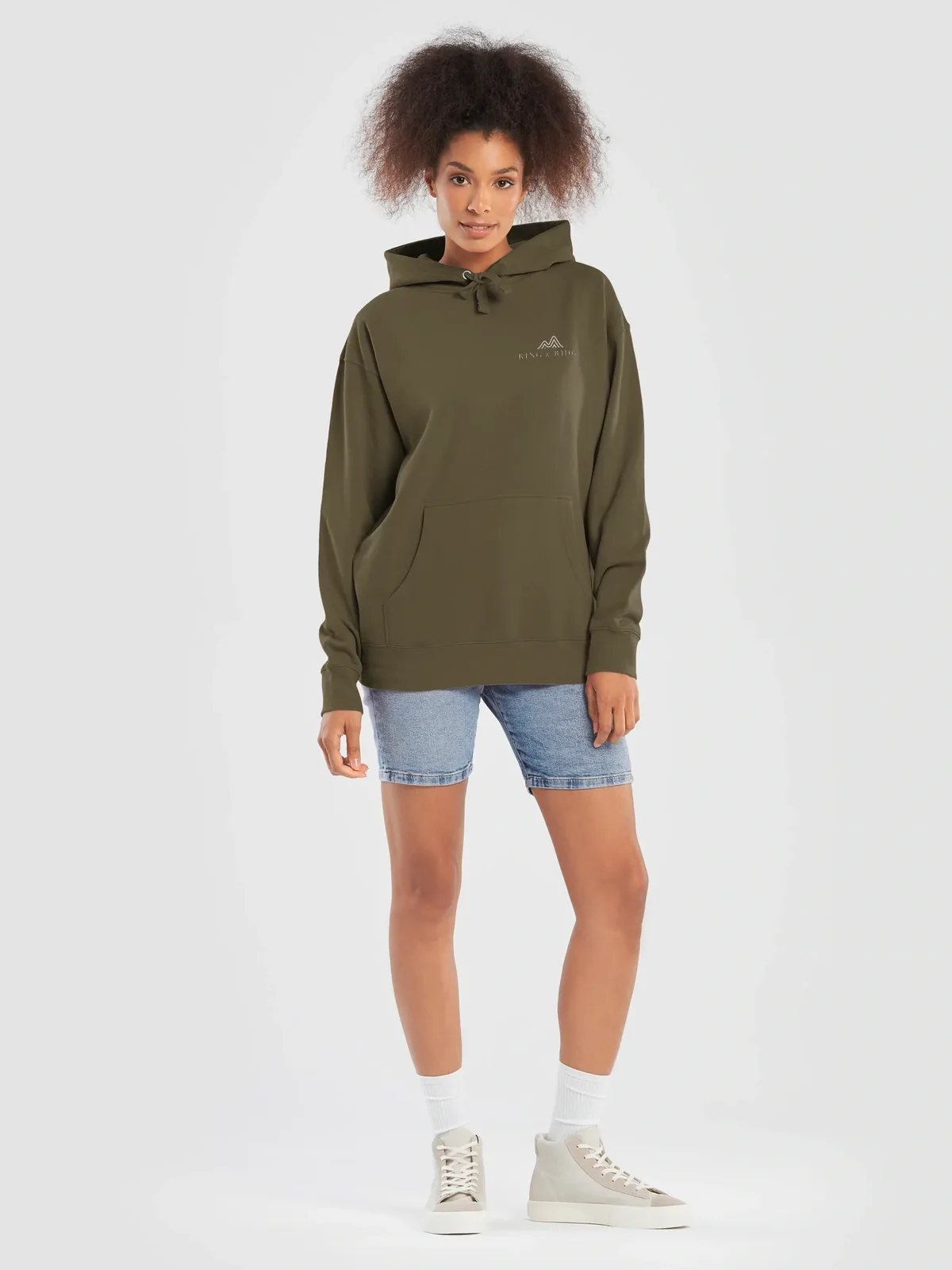 Canoe Sunset Hoodie in Military Green.