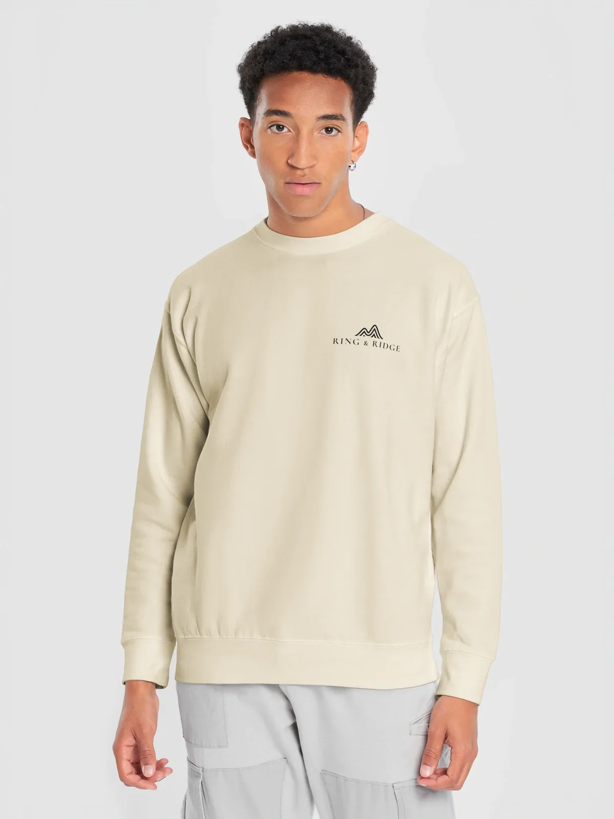 Lakeside Campfire Crewneck in Bone.