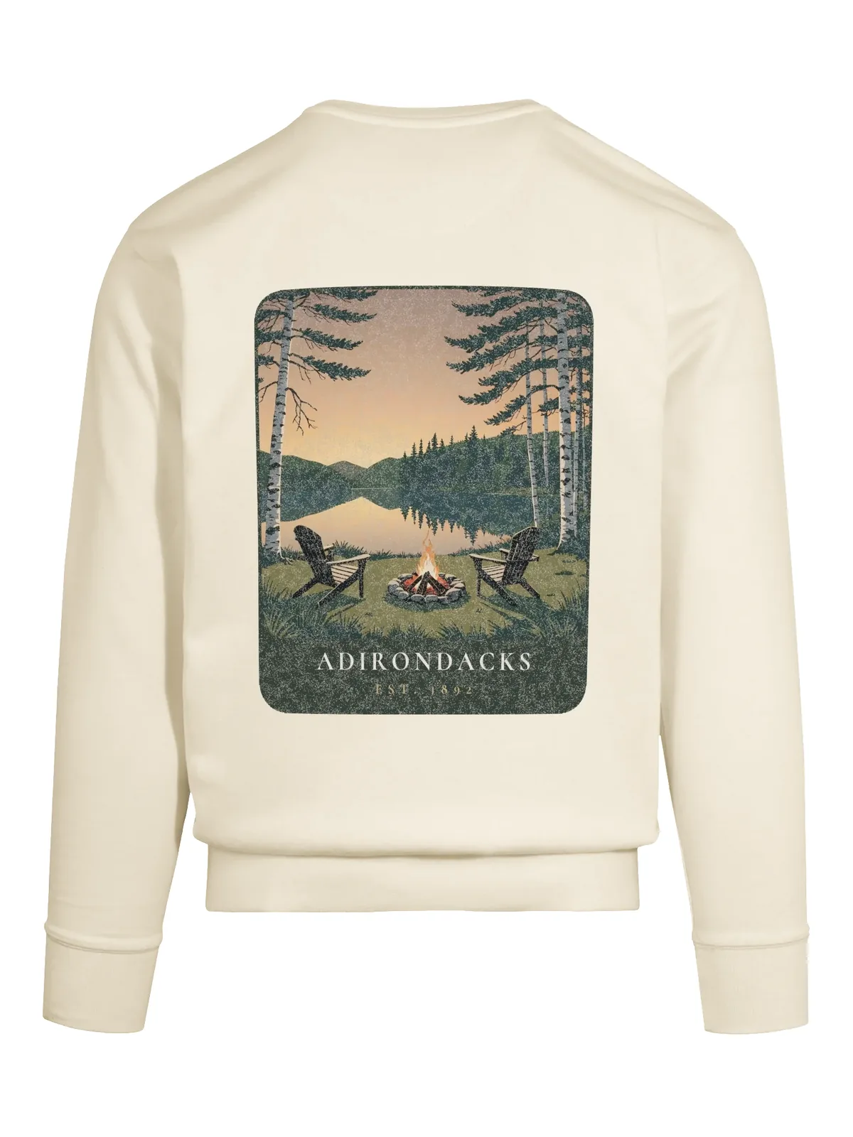 Lakeside Campfire Crewneck in Bone.