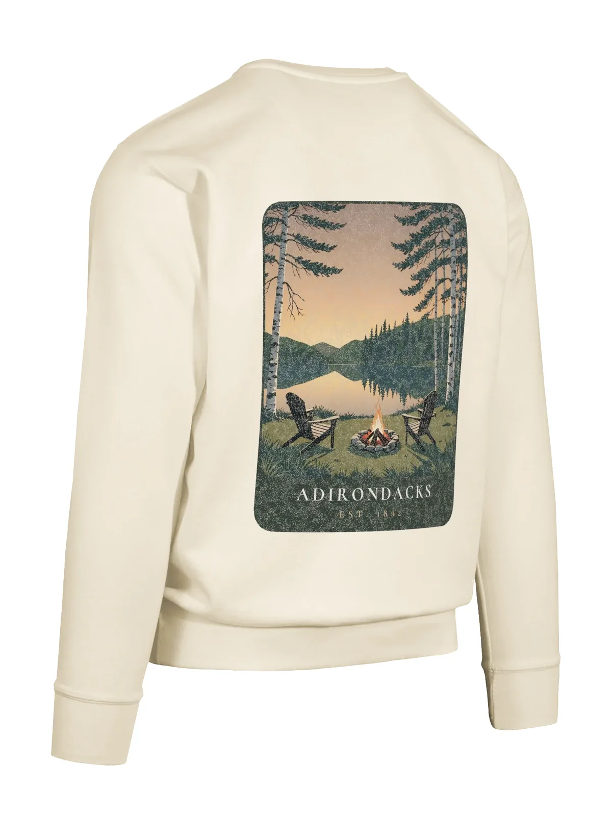 Lakeside Campfire Crewneck in Bone.