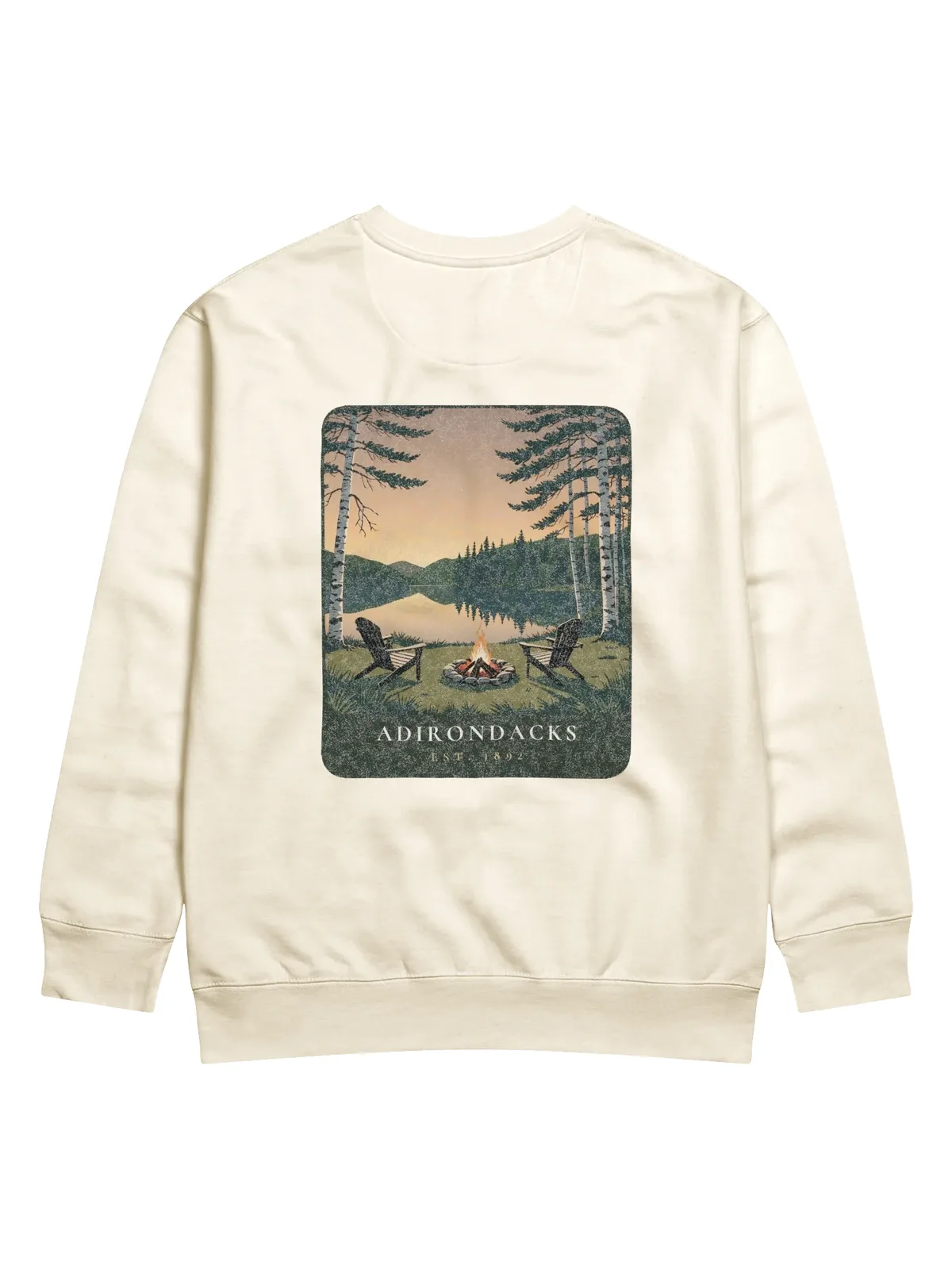 Lakeside Campfire Crewneck in Bone.