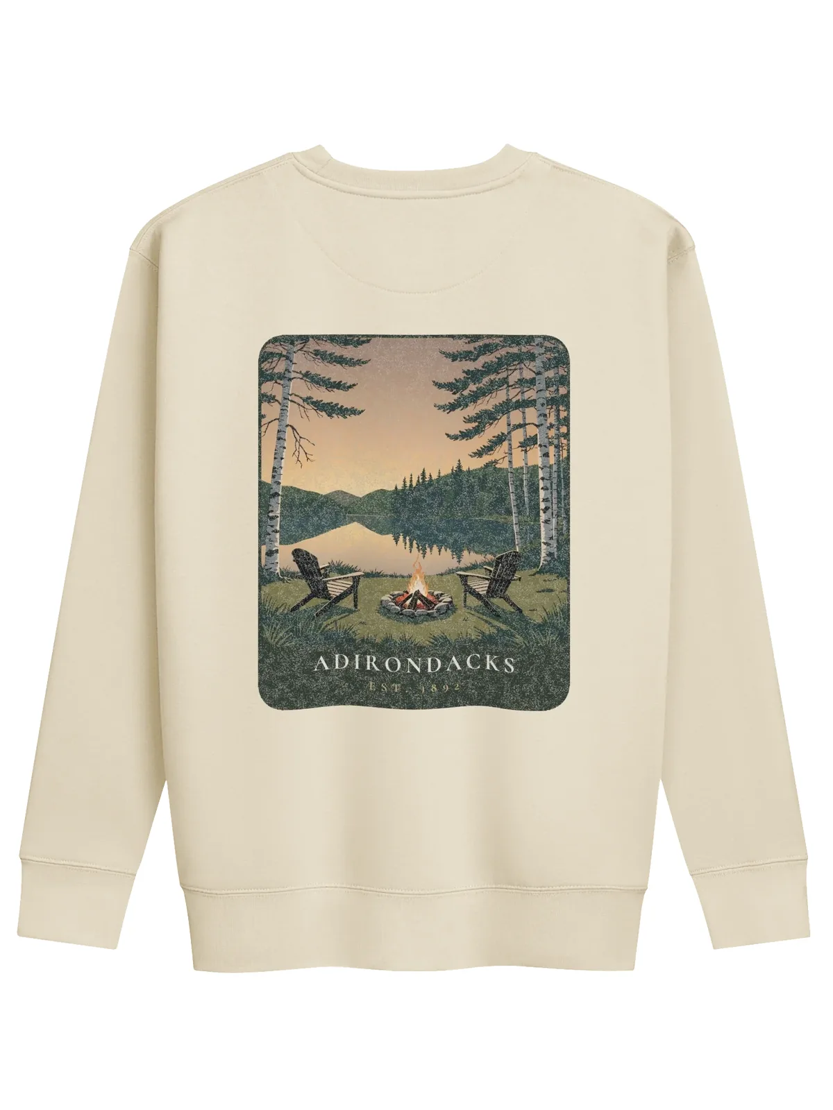 Lakeside Campfire Crewneck in Bone.