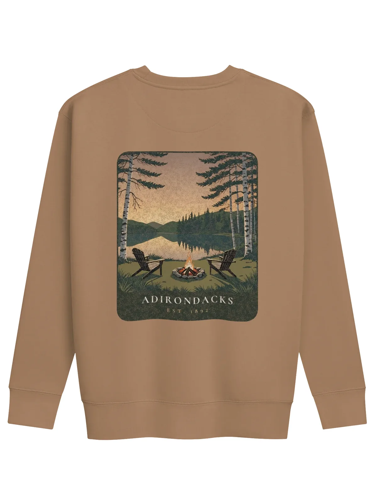 Lakeside Campfire Crewneck in Latte.