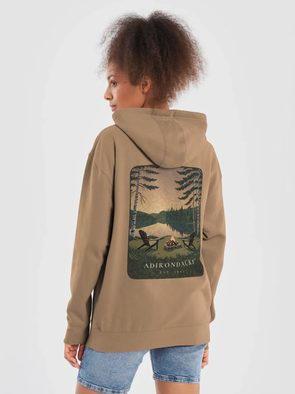 Lakeside Campfire Hoodie in Latte.
