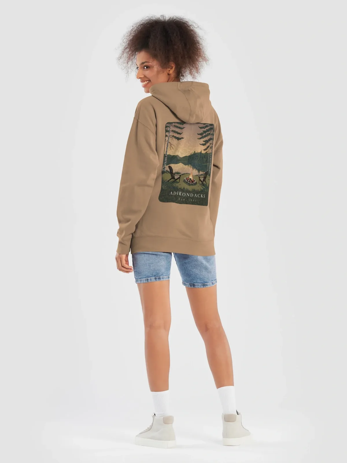 Lakeside Campfire Hoodie in Latte.