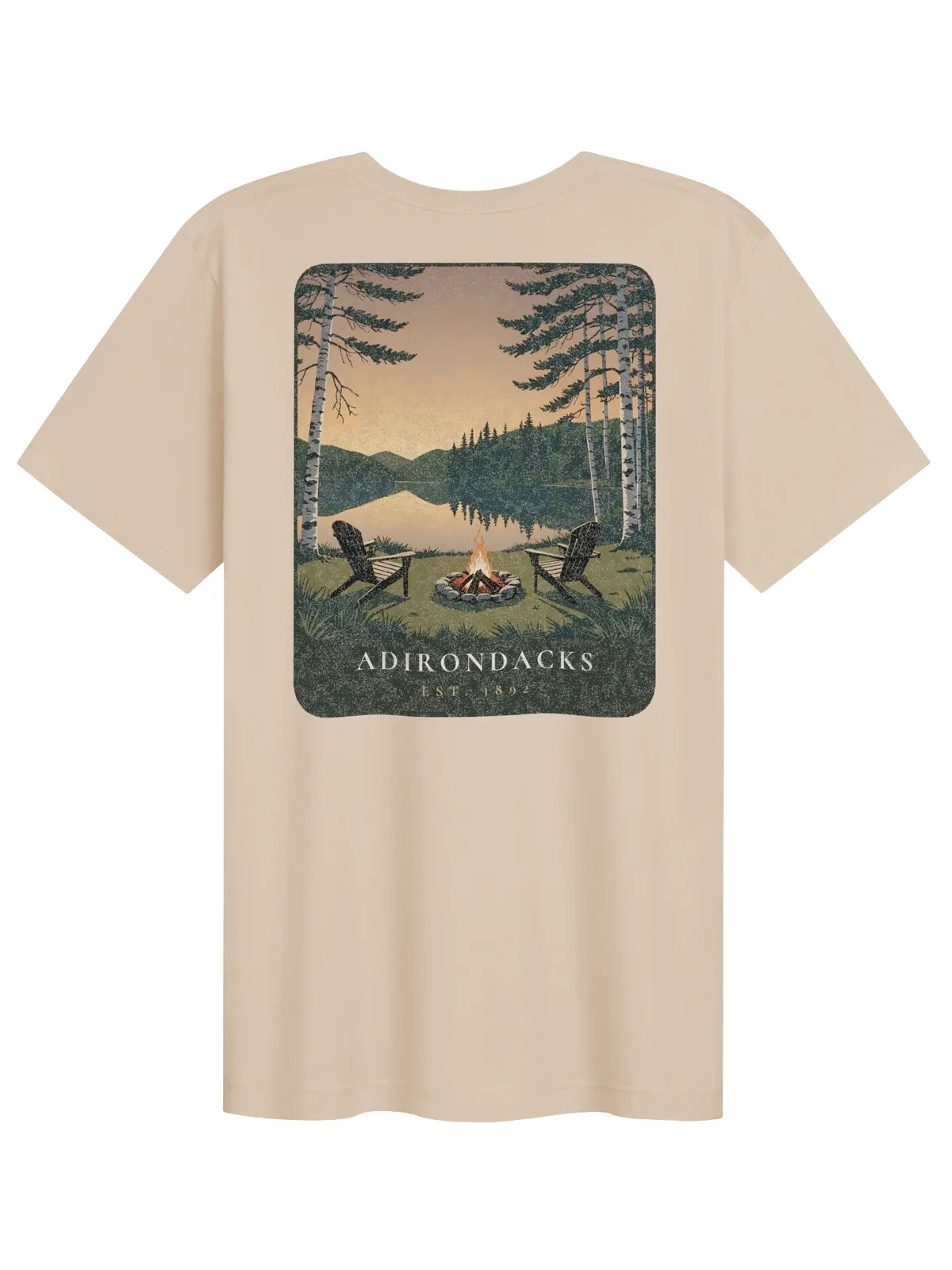 Lakeside Campfire Tee in Soft Cream.