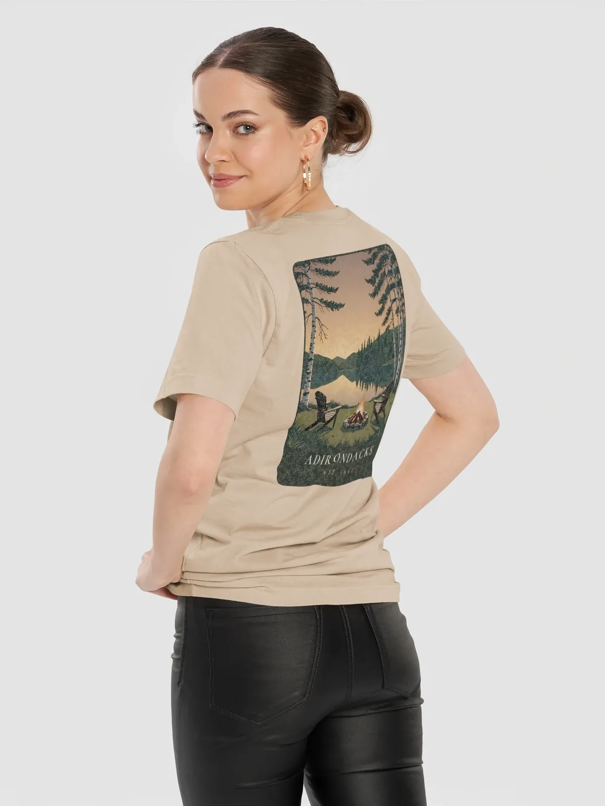 Lakeside Campfire Tee in Soft Cream.