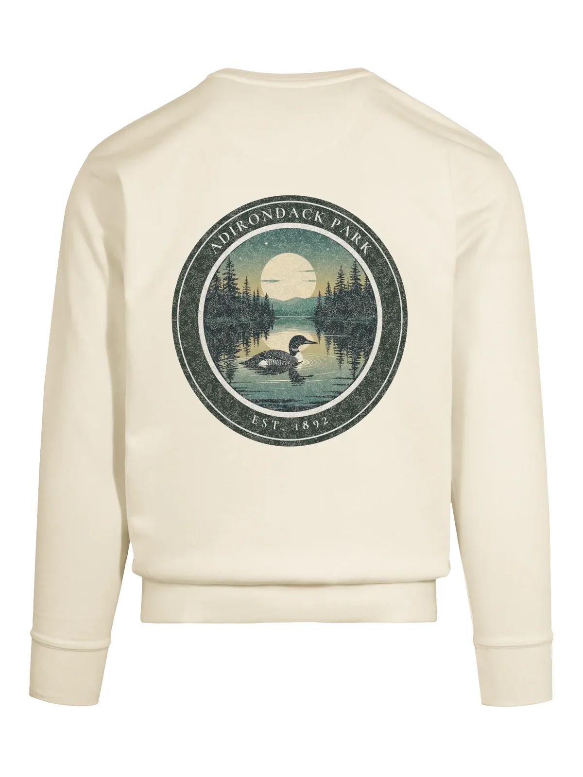 Loon at Night Crewneck in Bone.