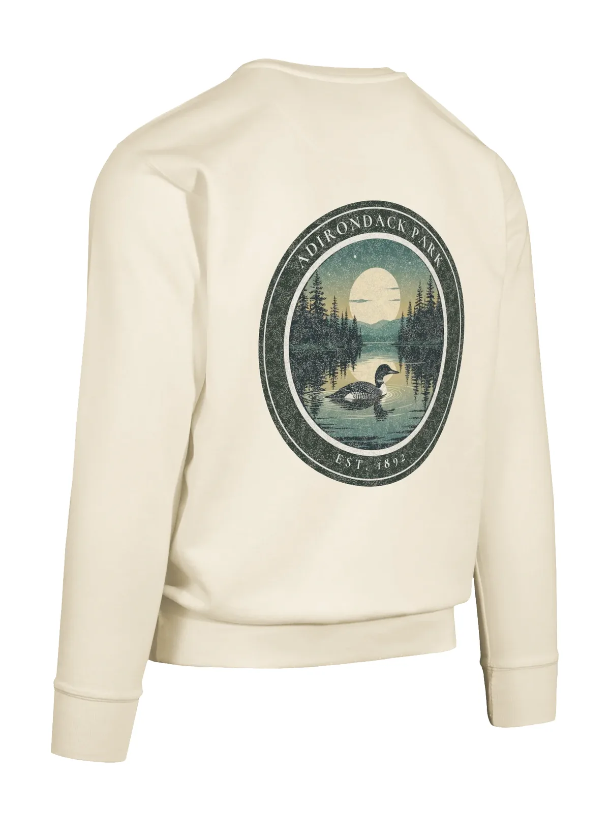 Loon at Night Crewneck in Bone.