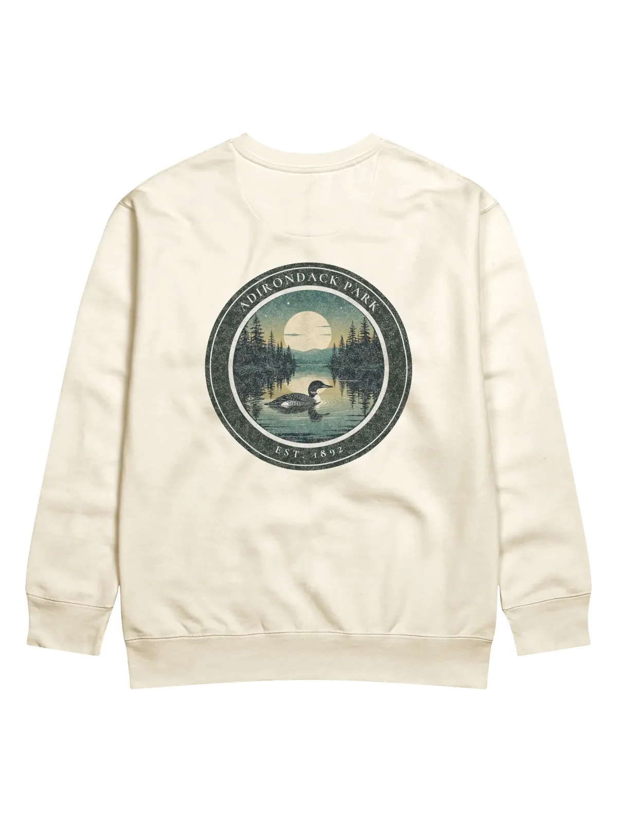 Loon at Night Crewneck in Bone.