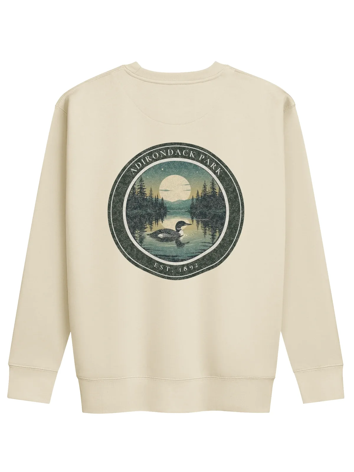 Loon at Night Crewneck in Bone.
