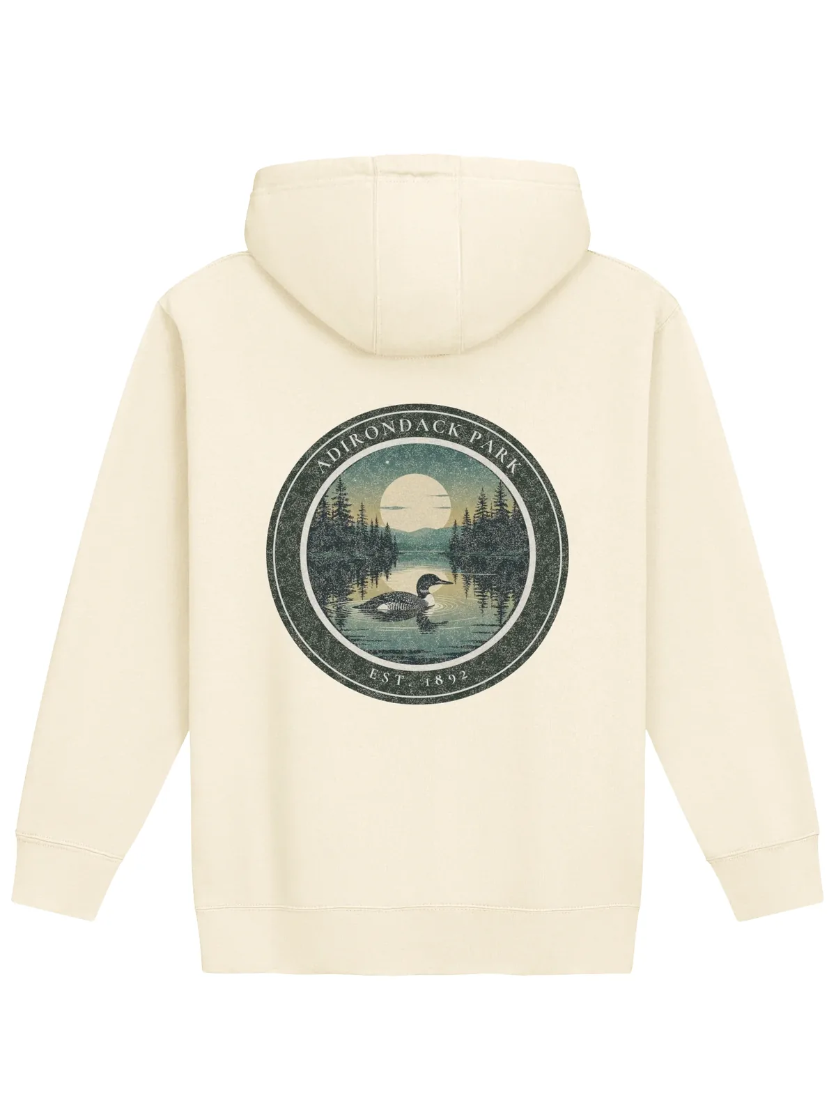 Loon at Night Hoodie in Bone.