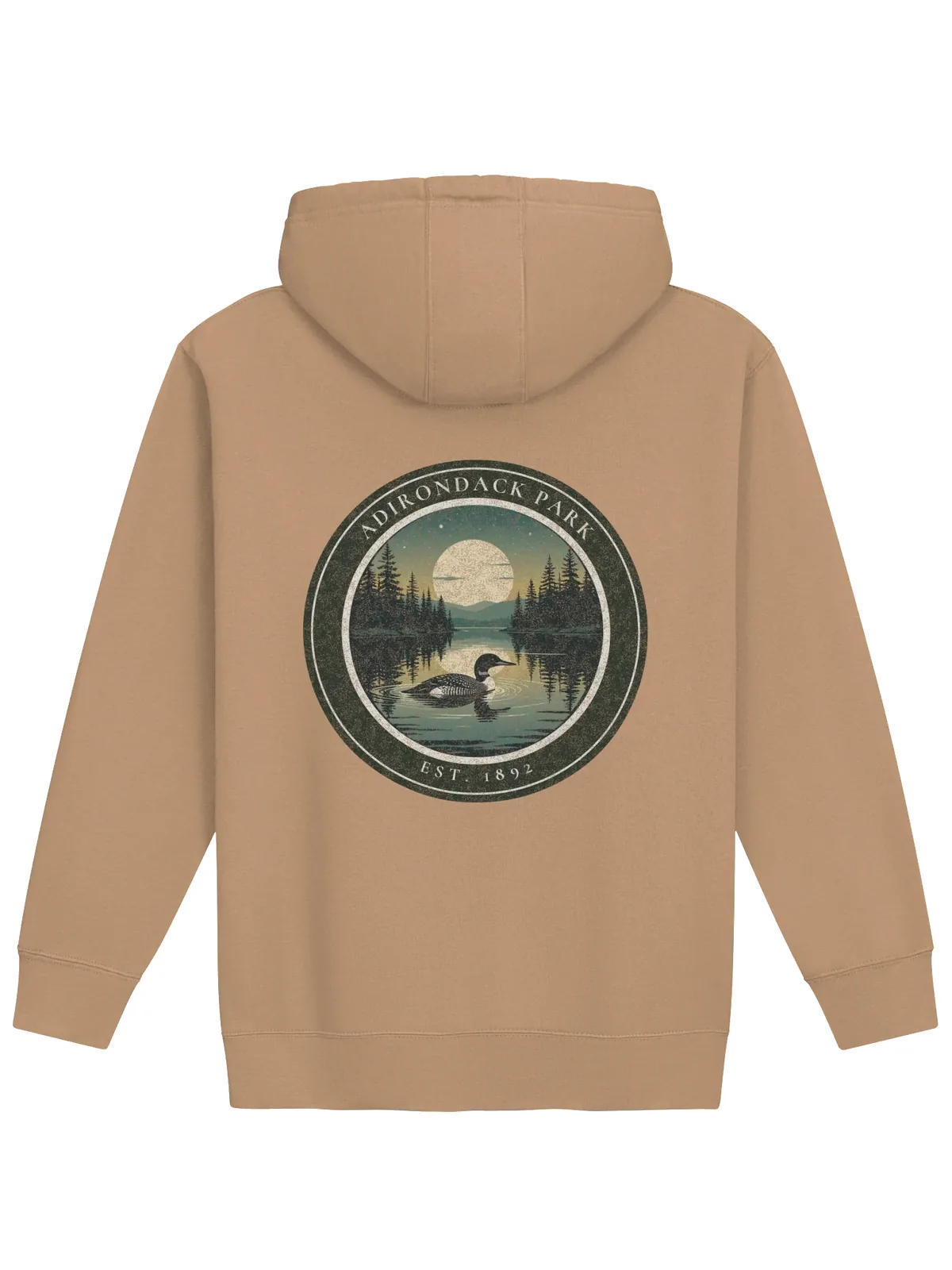 Loon at Night Hoodie in Latte.