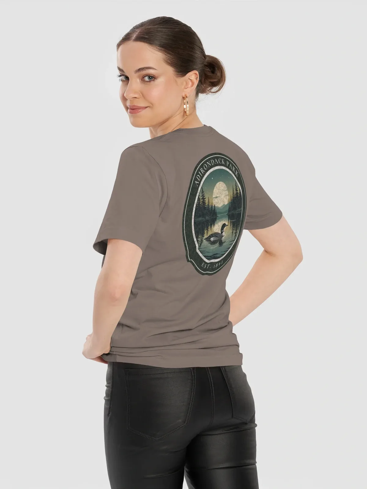 Loon at Night Tee in Pebble.