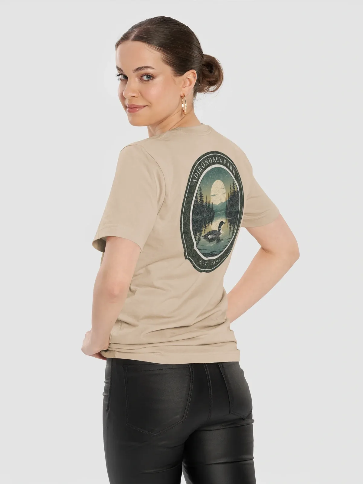 Loon at Night Tee in Soft Cream.