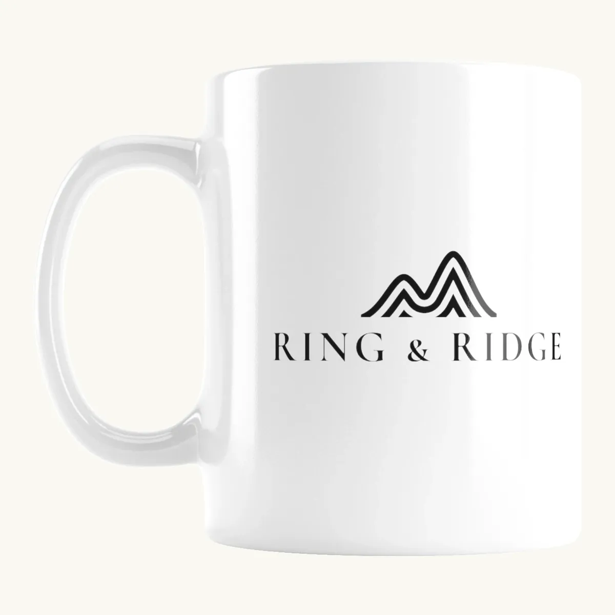 Ring & Ridge Mug: the Ring & Ridge mountain logo.