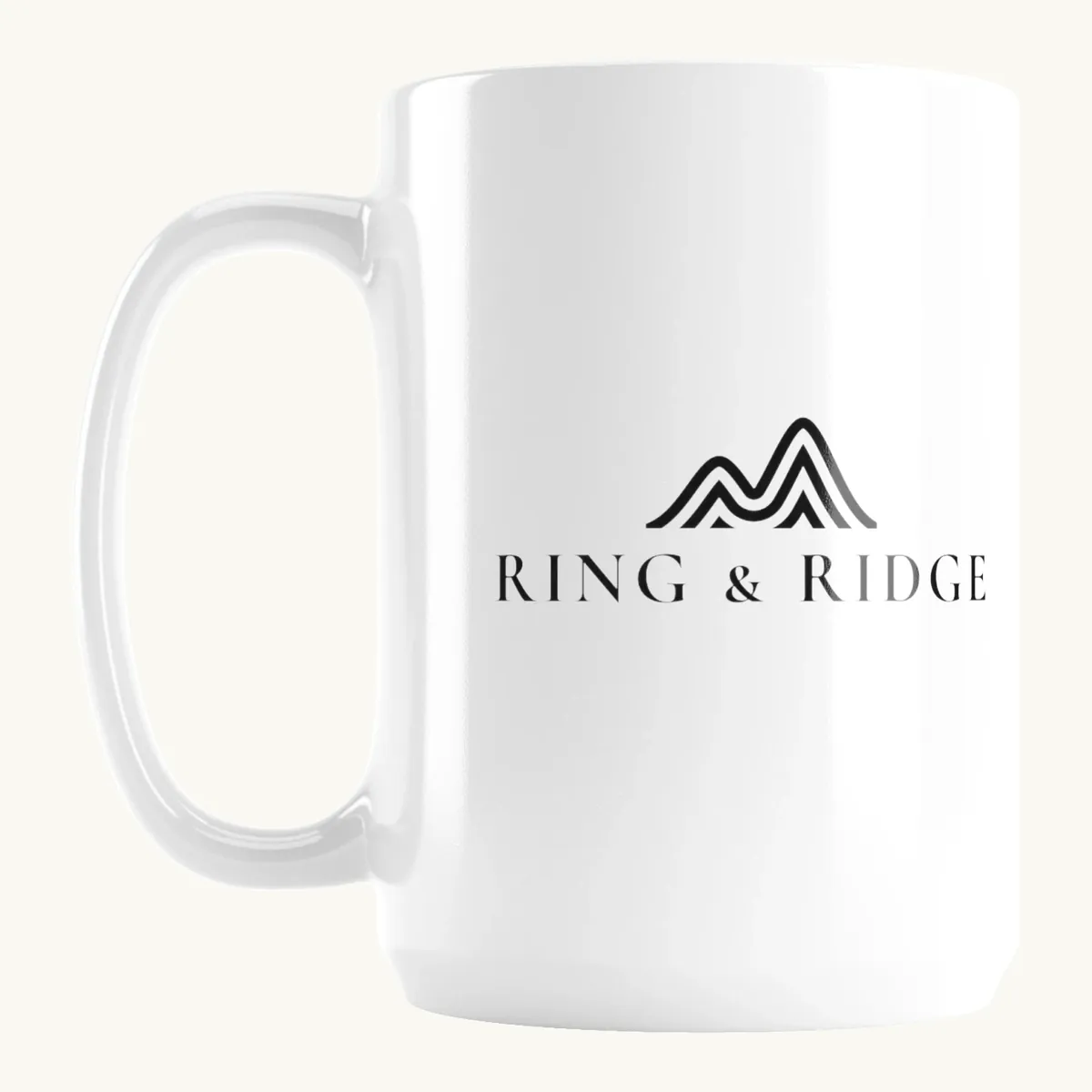 Ring & Ridge Mug: the Ring & Ridge mountain logo.