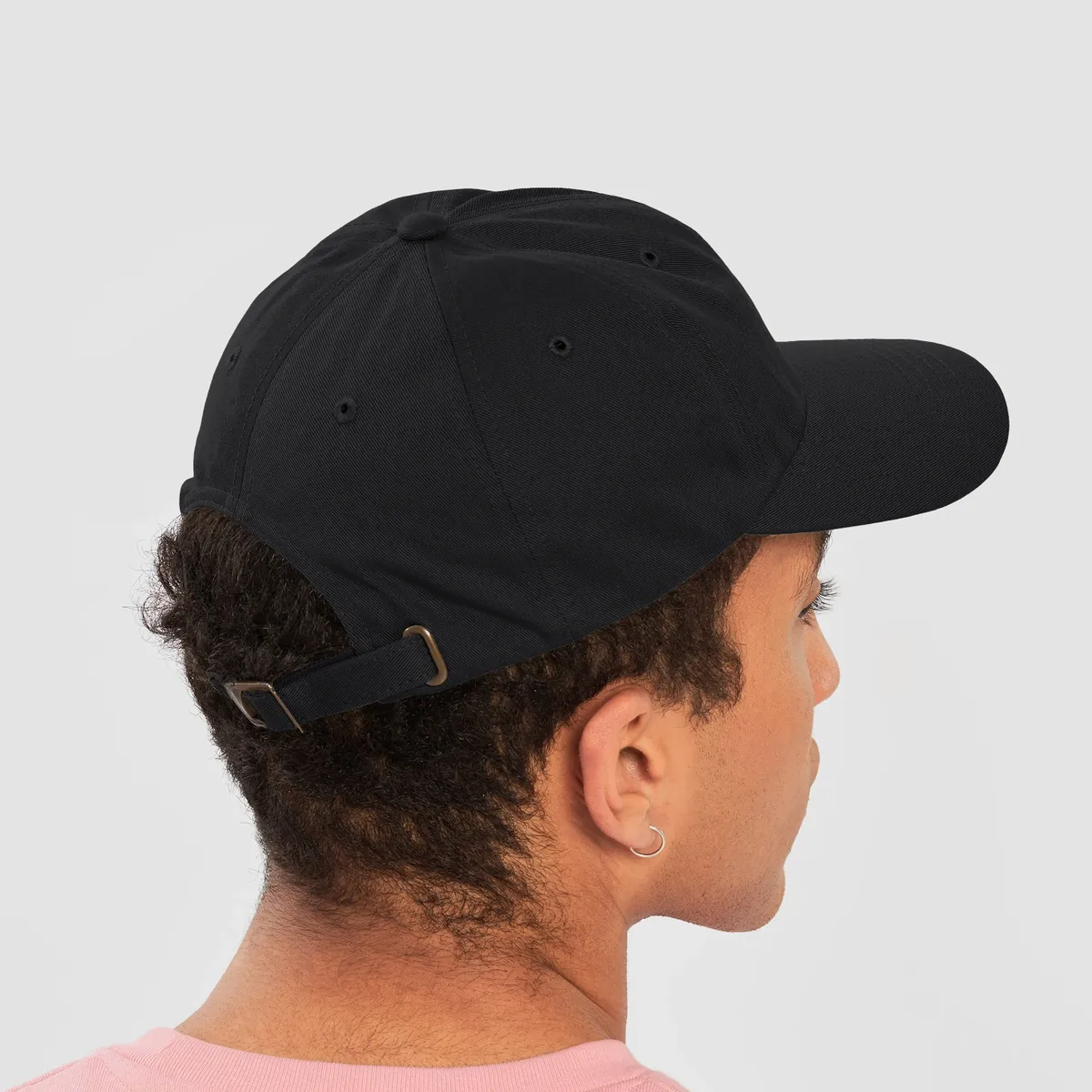 Tree Ring Dad Hat in Black, with the Ring & Ridge tree ring.