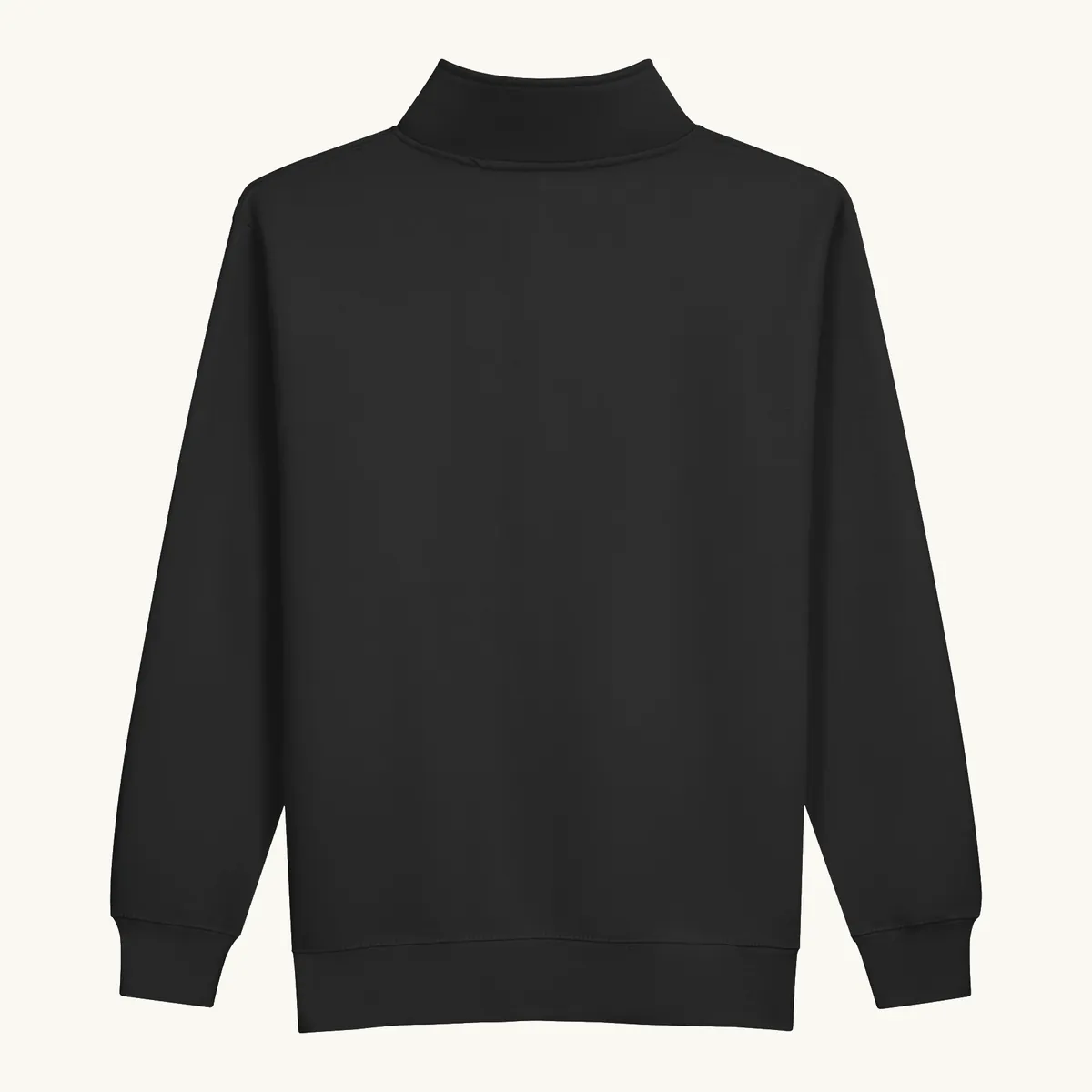Tree Ring Quarter-Zip in Black, with the Ring & Ridge tree ring.
