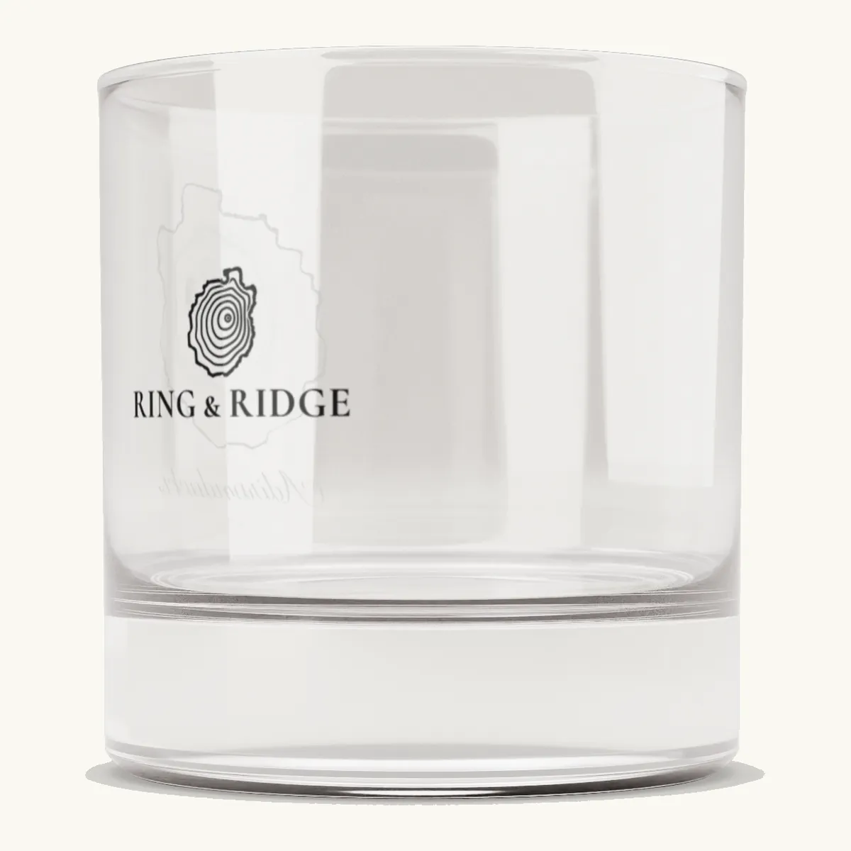Tree Ring Rocks Glass: the Ring & Ridge tree rings in the shape of the Adirondack Park.
