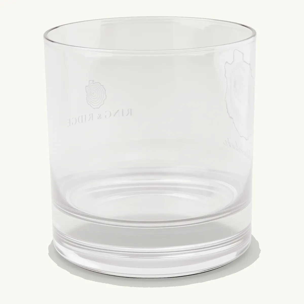 Tree Ring Rocks Glass: the Ring & Ridge tree rings in the shape of the Adirondack Park.