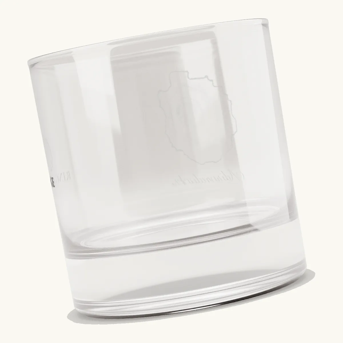 Tree Ring Rocks Glass: the Ring & Ridge tree rings in the shape of the Adirondack Park.